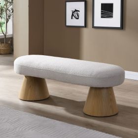 Modern Upholstered Dining Bench – Neutral Fabric Modern Upholstered Dining Bench – Neutral Fabric