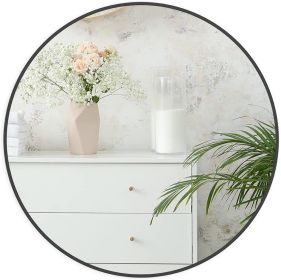 30" Black Metal Framed Round Wall Mirror 30" Black Metal Framed Round Wall Mirror