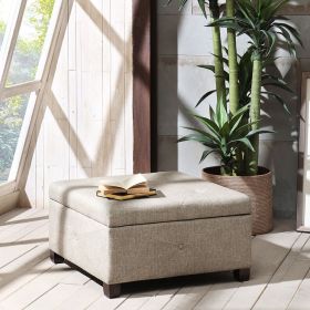 Modern Upholstered Storage Ottoman – Soft-Close Lid Modern Upholstered Storage Ottoman – Soft-Close Lid