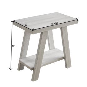 Athens White Wood Side Table with Shelf Athens White Wood Side Table with Shelf